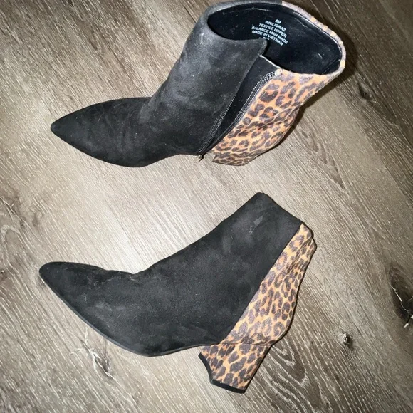 Nine West Black and Leopard Ankle Boots - Picture 6 of 6